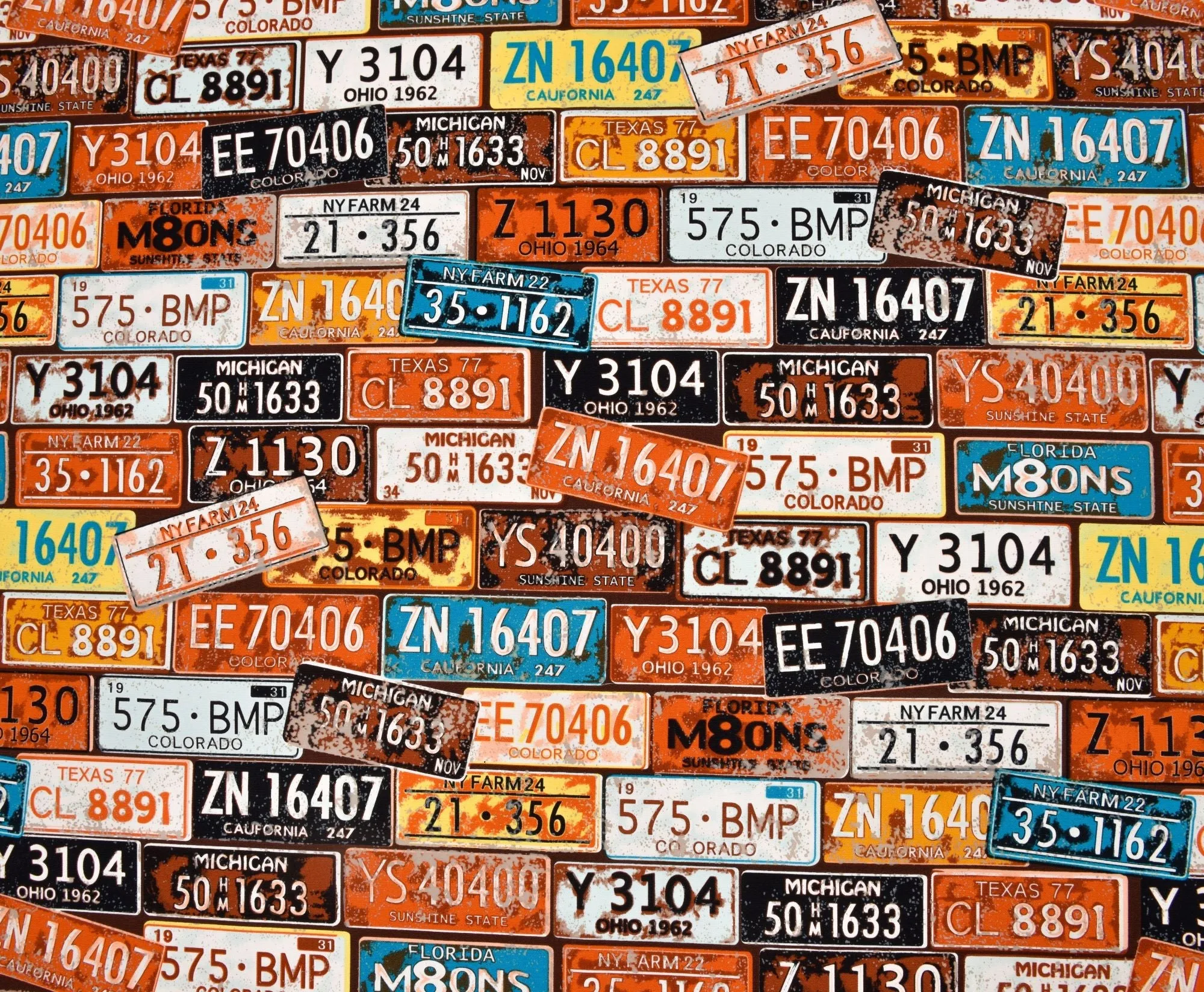 100% Cotton Half Panama Printed Fabric / Canvas printed Fabric / License Plate  Digital Print  Fabric