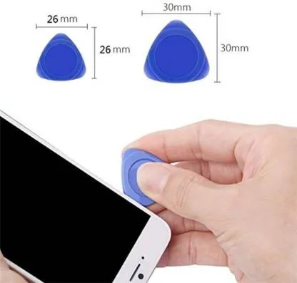 12pcs Universal Triangle Plastic Pry Opening Tool for iPhone/Mobile Phone/Laptop/Tablet/LCD Screen/Case Disassembly Blue Guitar Picks