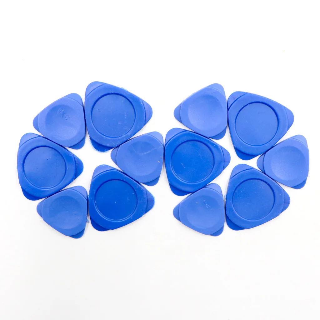 12pcs Universal Triangle Plastic Pry Opening Tool for iPhone/Mobile Phone/Laptop/Tablet/LCD Screen/Case Disassembly Blue Guitar Picks