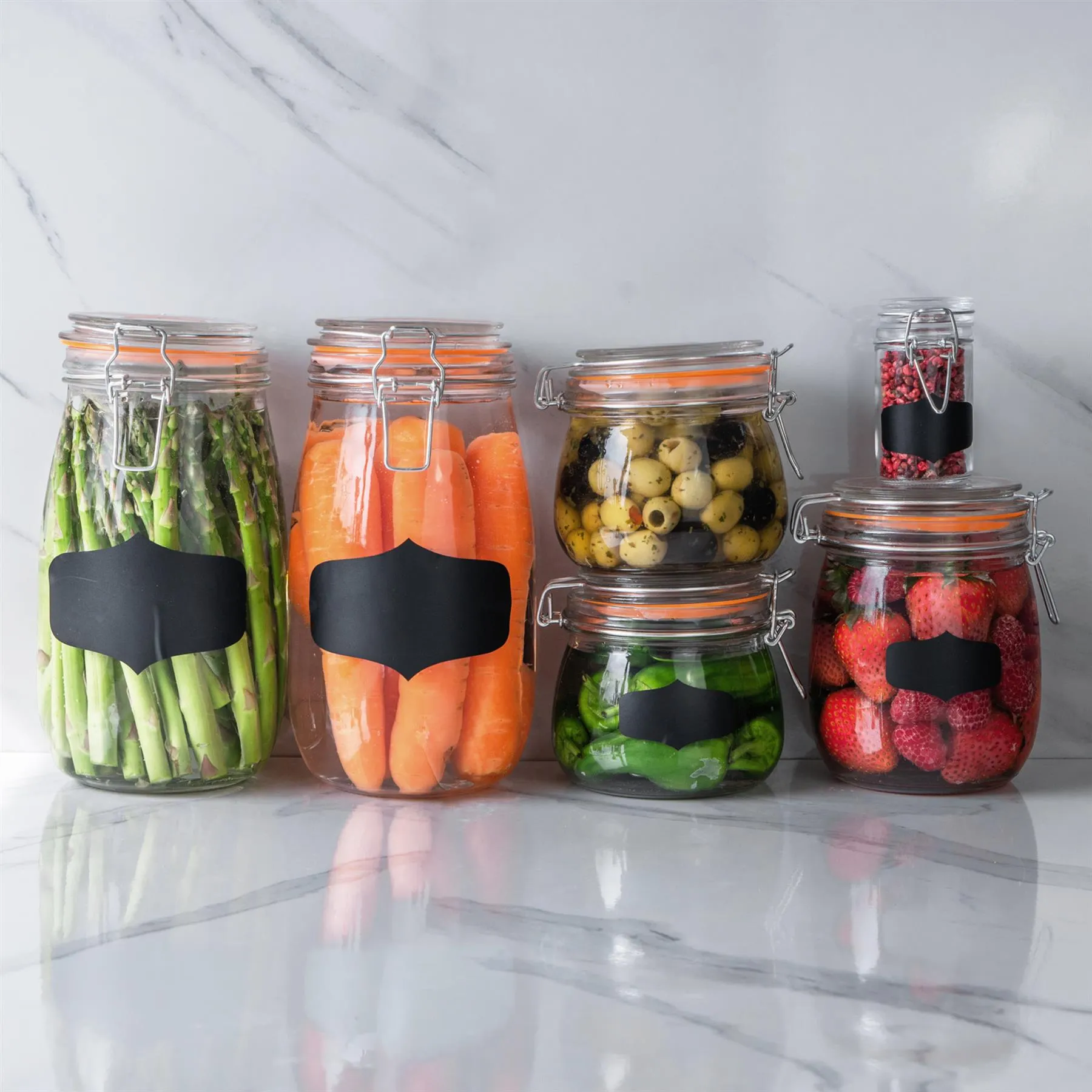 1.5L Classic Glass Storage Jar   Four Free Coloured Seals