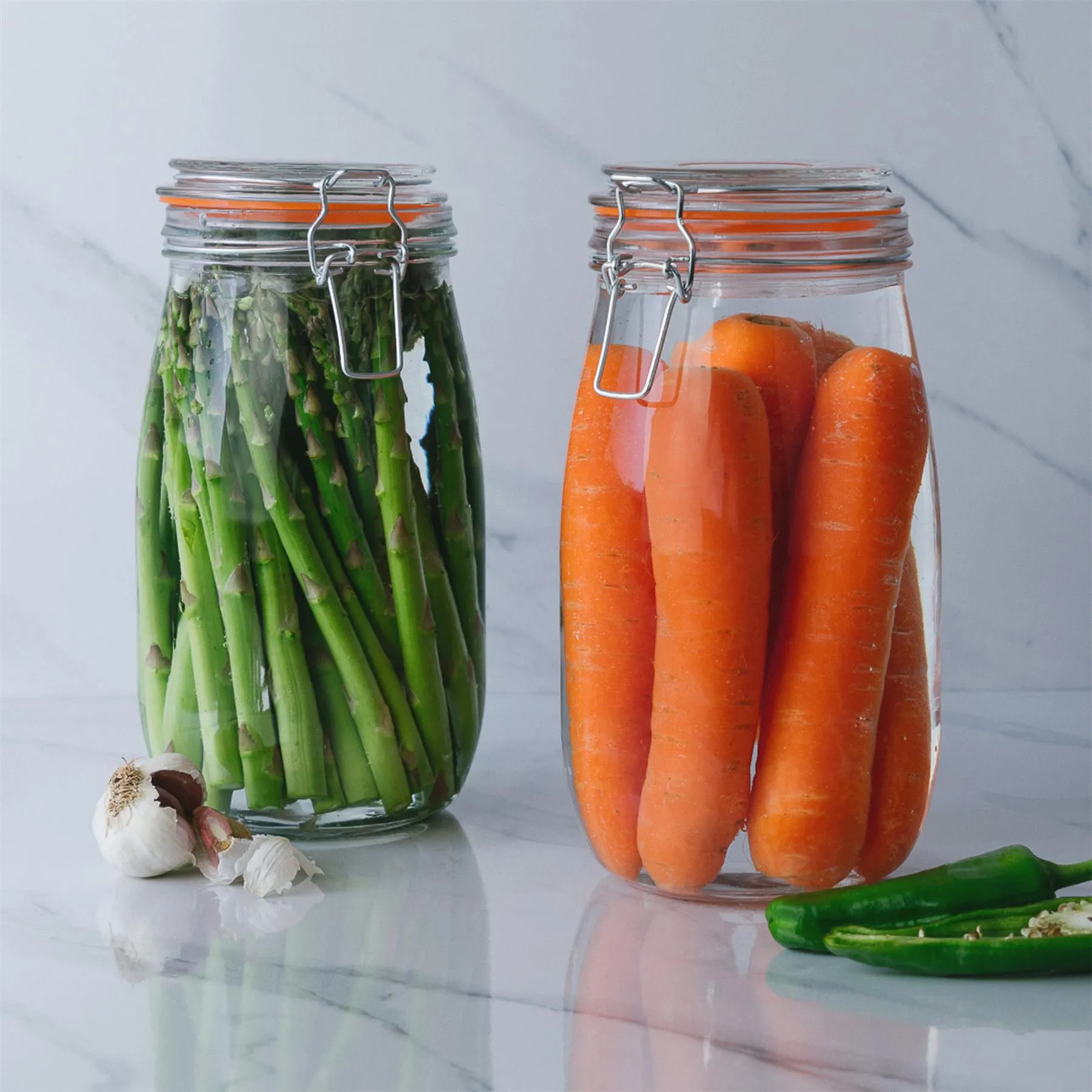 1.5L Classic Glass Storage Jar   Four Free Coloured Seals