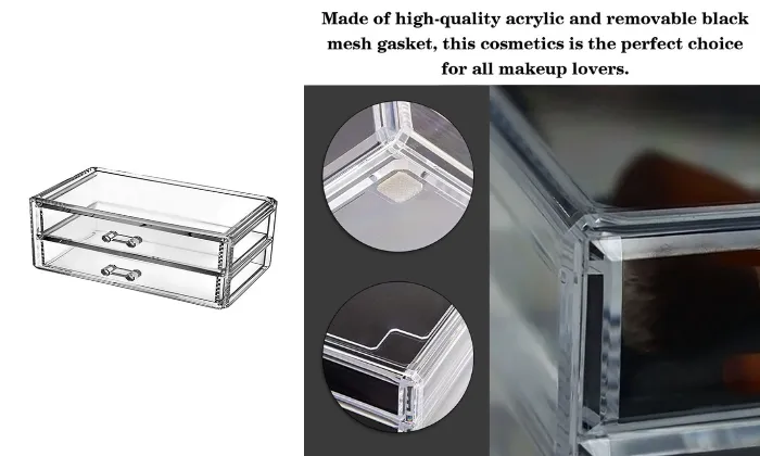 2 Drawer Transparent Acrylic Makeup Storage Box