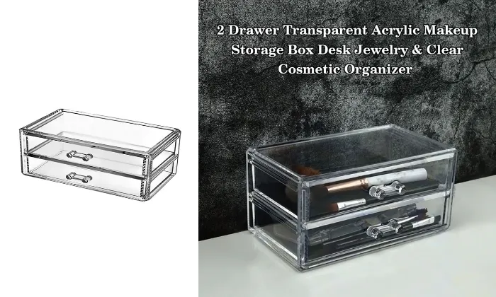 2 Drawer Transparent Acrylic Makeup Storage Box