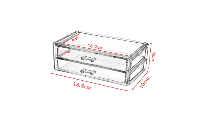 2 Drawer Transparent Acrylic Makeup Storage Box