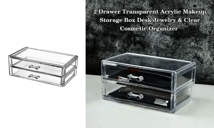 2 Drawer Transparent Acrylic Makeup Storage Box