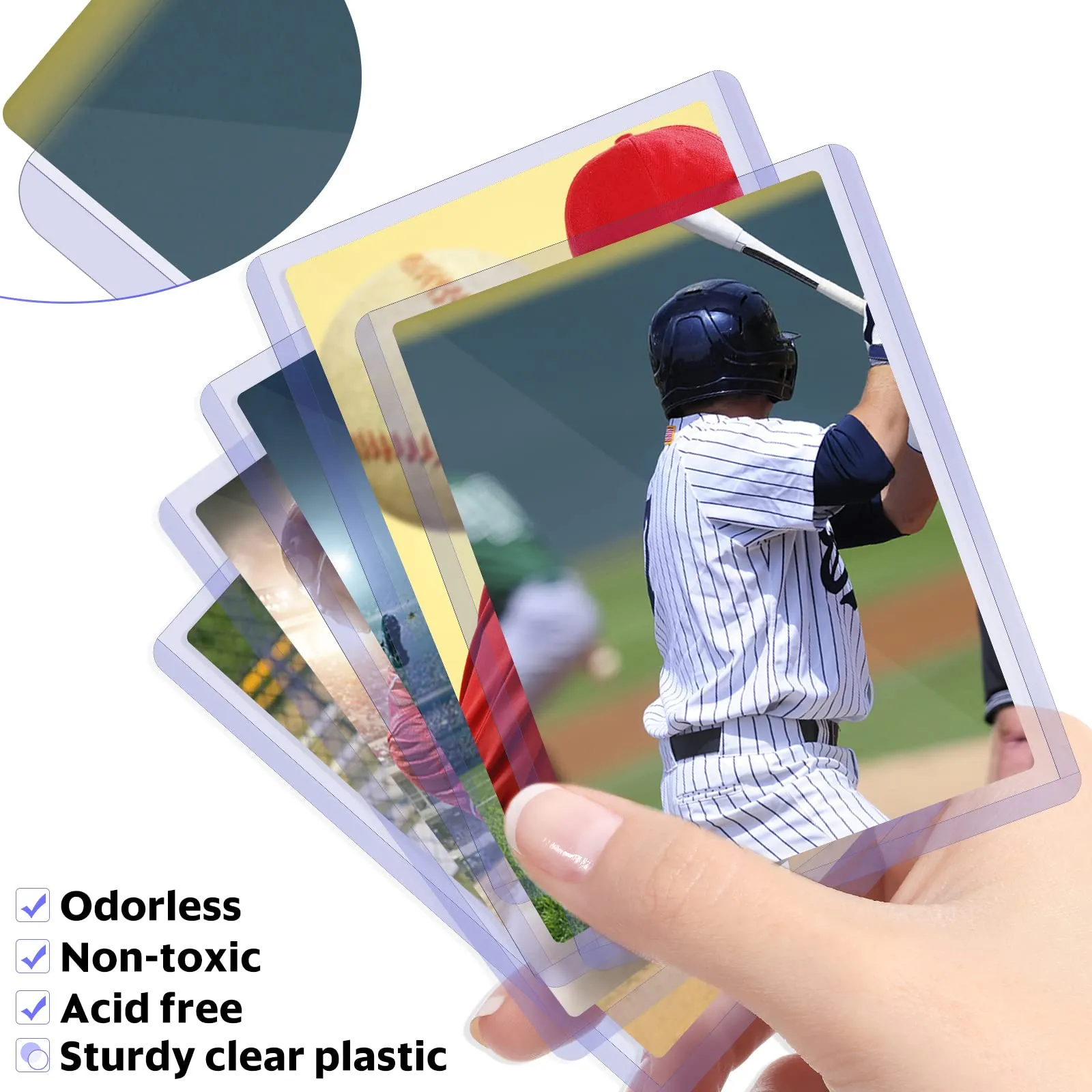 200 Count TopLoaders for Cards, Baseball Card Protectors, Toploaders Card Sleeve with 200 Count Clear Soft Baseball Card Sleeves, 3" x 4"Hard Plastic Card Sleeves for Baseball Cards, Sports Cards