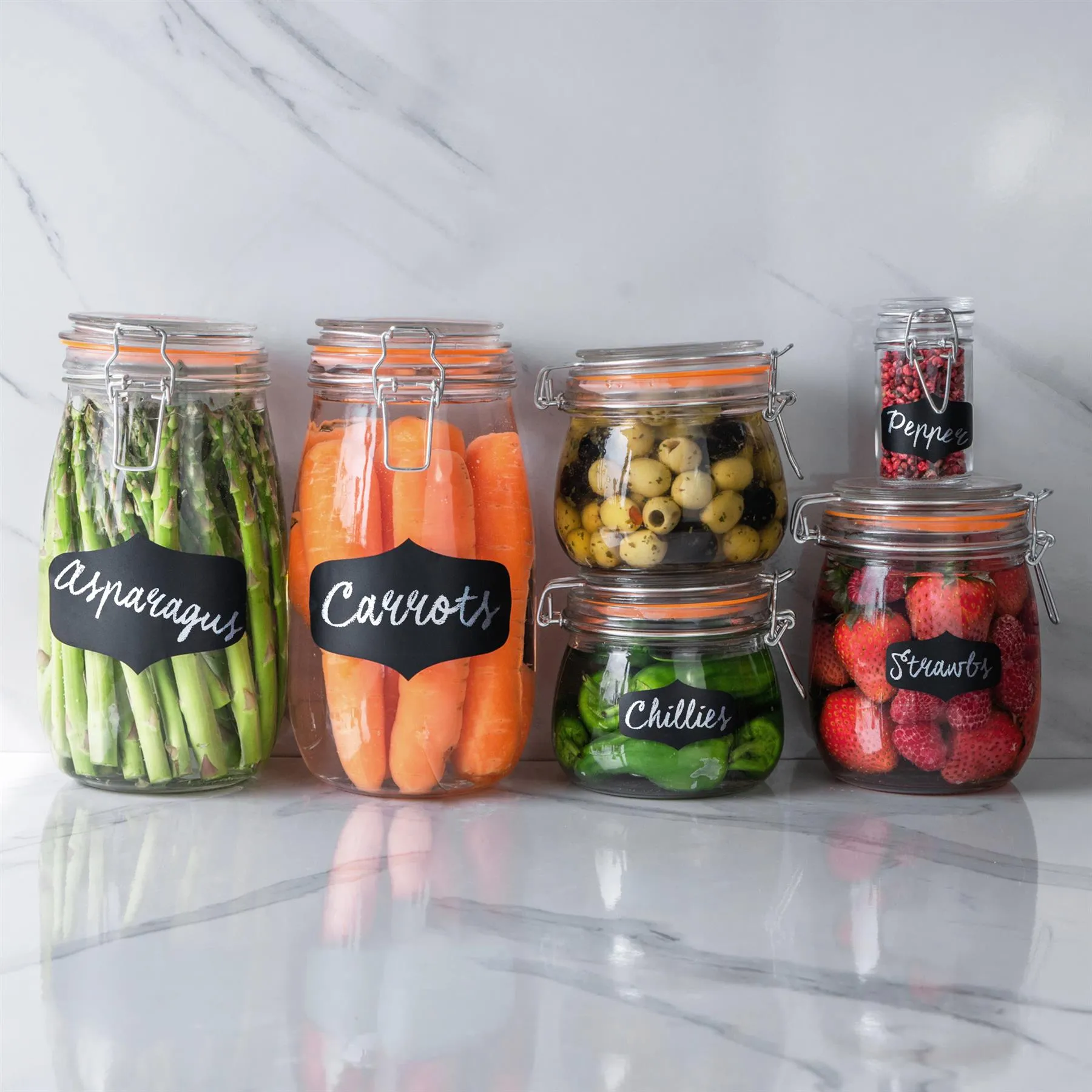 2L Classic Glass Storage Jar   Four Free Coloured Seals