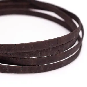 8mm Dark brown flat cork cord  COR-492(10 meters)