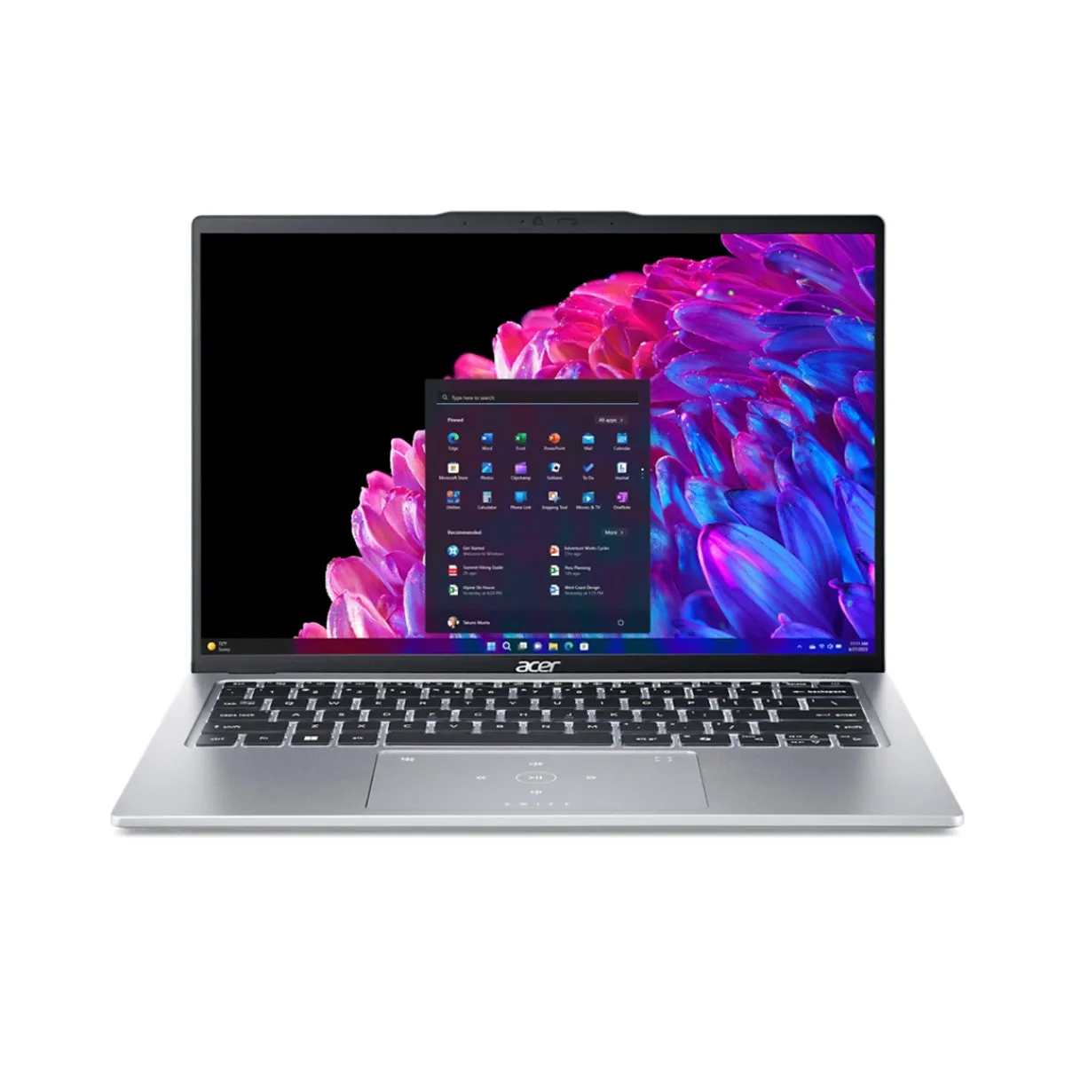 Acer Swift Go 14 SFG14-73-7481 Laptop (Pure Silver) | 14" WQXGA  (2880x1800) OLED | Ultra 7 155H | 16GB RAM | 1TB SSD | Intel Arc Graphics | Windows 11 Home | MS Office Home & Student 2021 |  Acer Entry Run Rate Backpack E-1620-P