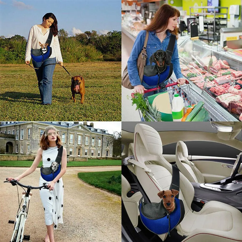 Adjustable Pet Carrier Bag Puppy Outdoor Travel Breathable Handbag Mesh Single Shoulder Bag Backpack Bag For Dogs Pet Supplies