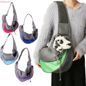 Adjustable Pet Carrier Bag Puppy Outdoor Travel Breathable Handbag Mesh Single Shoulder Bag Backpack Bag For Dogs Pet Supplies