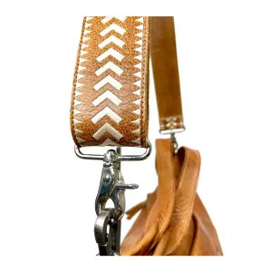 Archer Wide Leather Embroidered Shoulder Strap