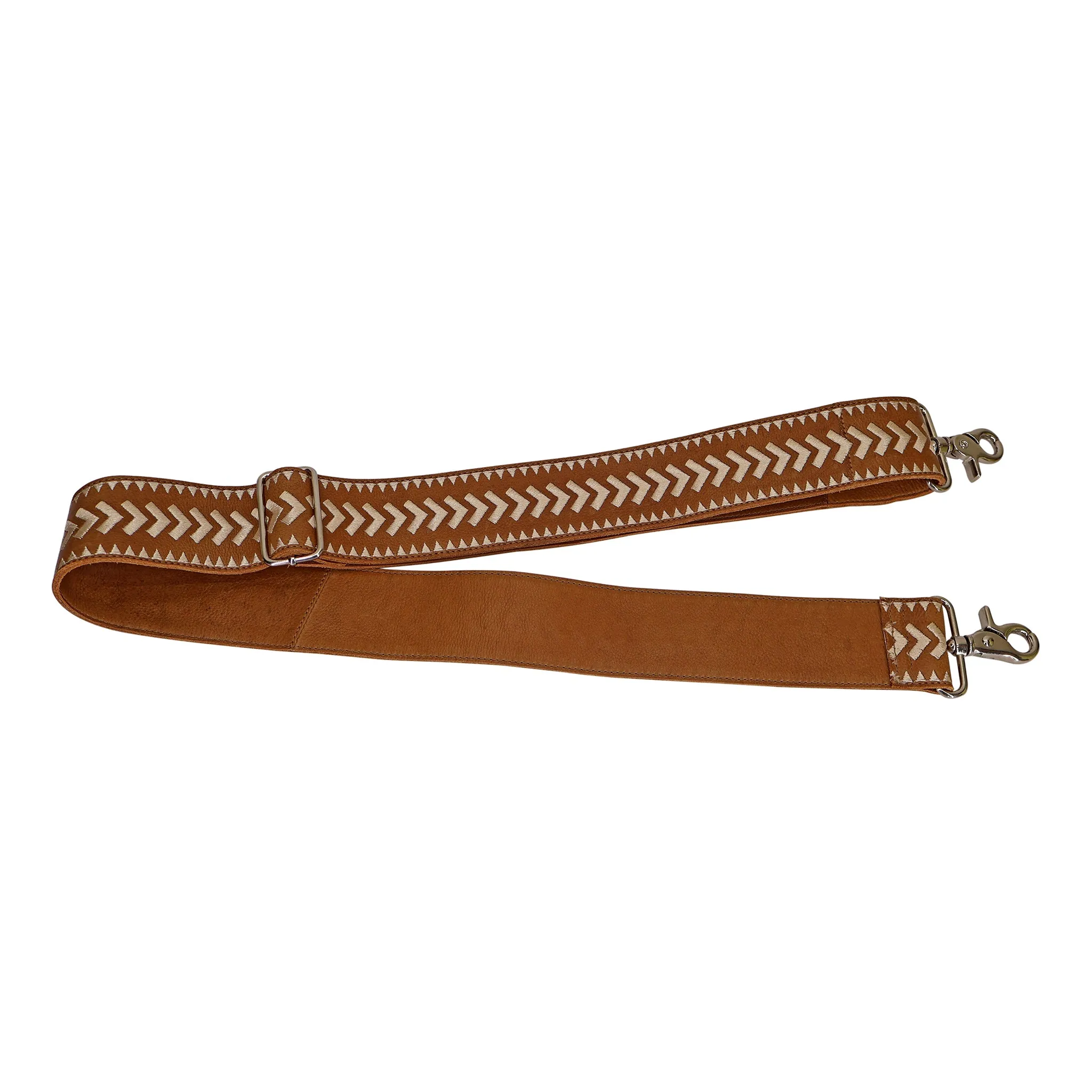 Archer Wide Leather Embroidered Shoulder Strap