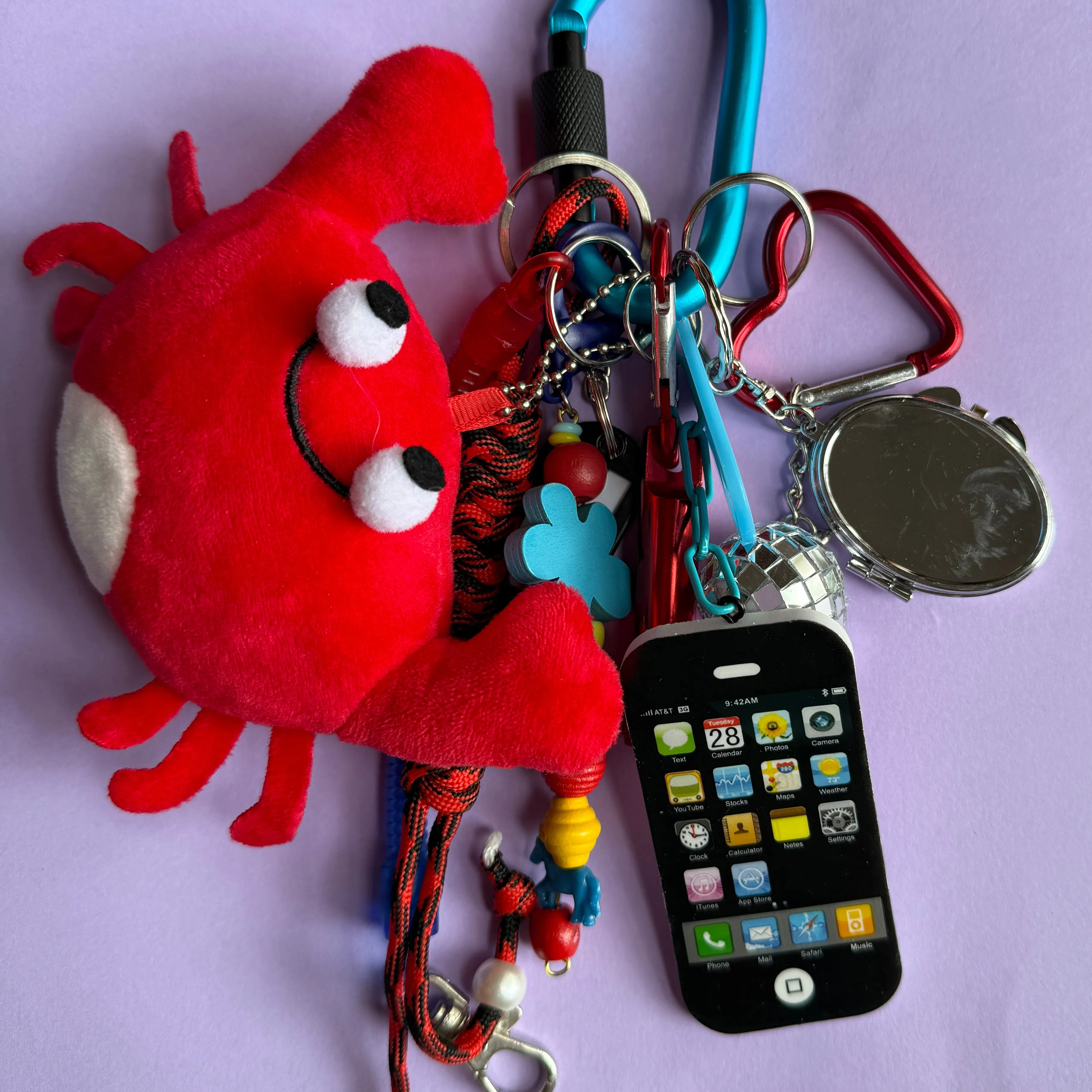 Bag charm and keyring crab