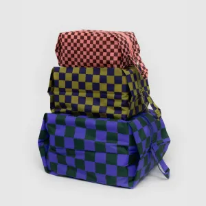 Baggu 3D Zip Set in Jewel Checks