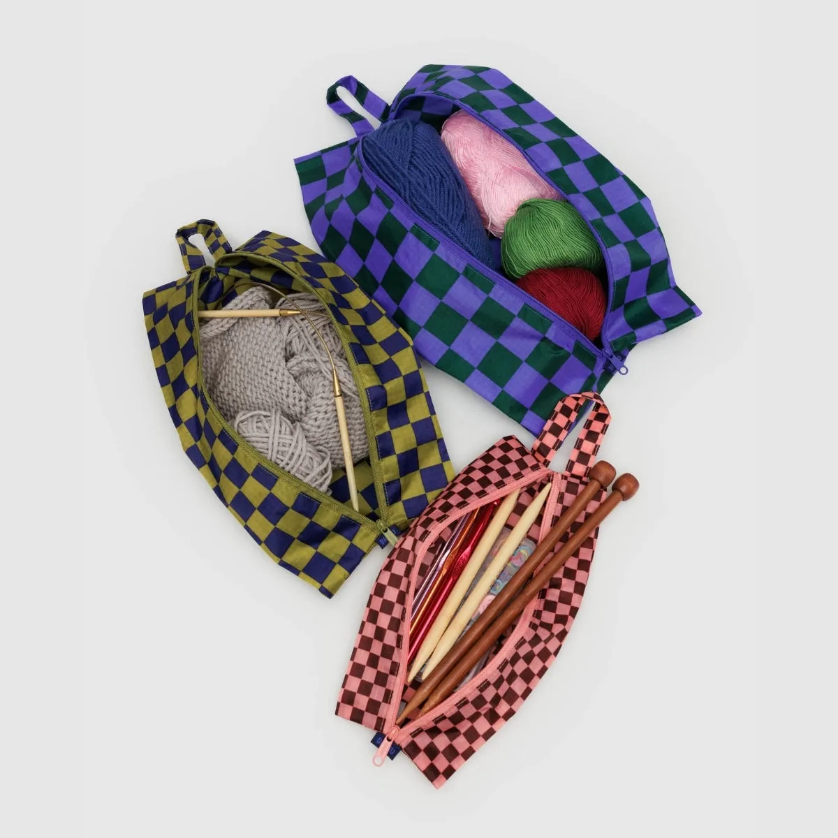 Baggu 3D Zip Set in Jewel Checks