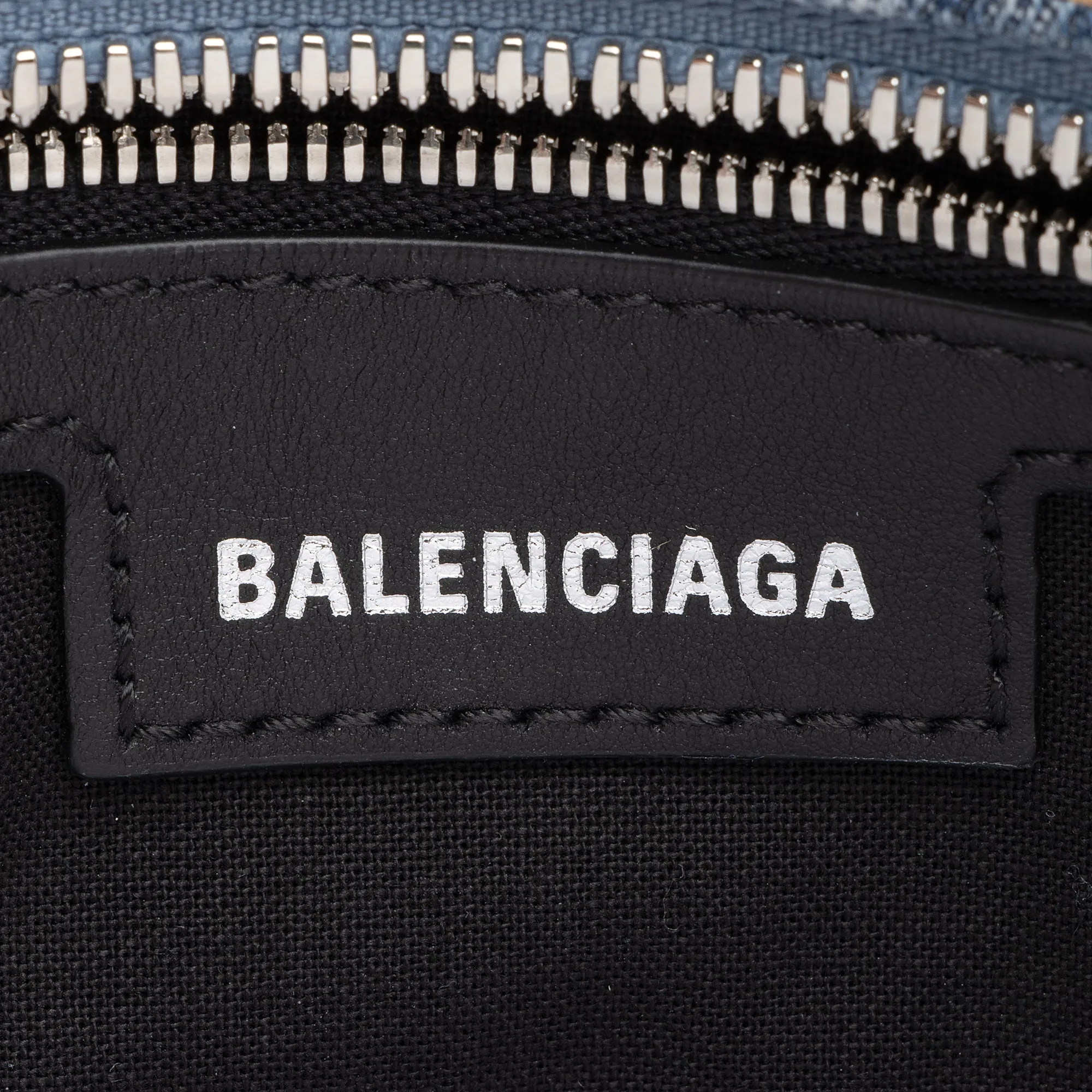 Balenciaga BB Monogram Denim Neo Cagole City XS Satchel