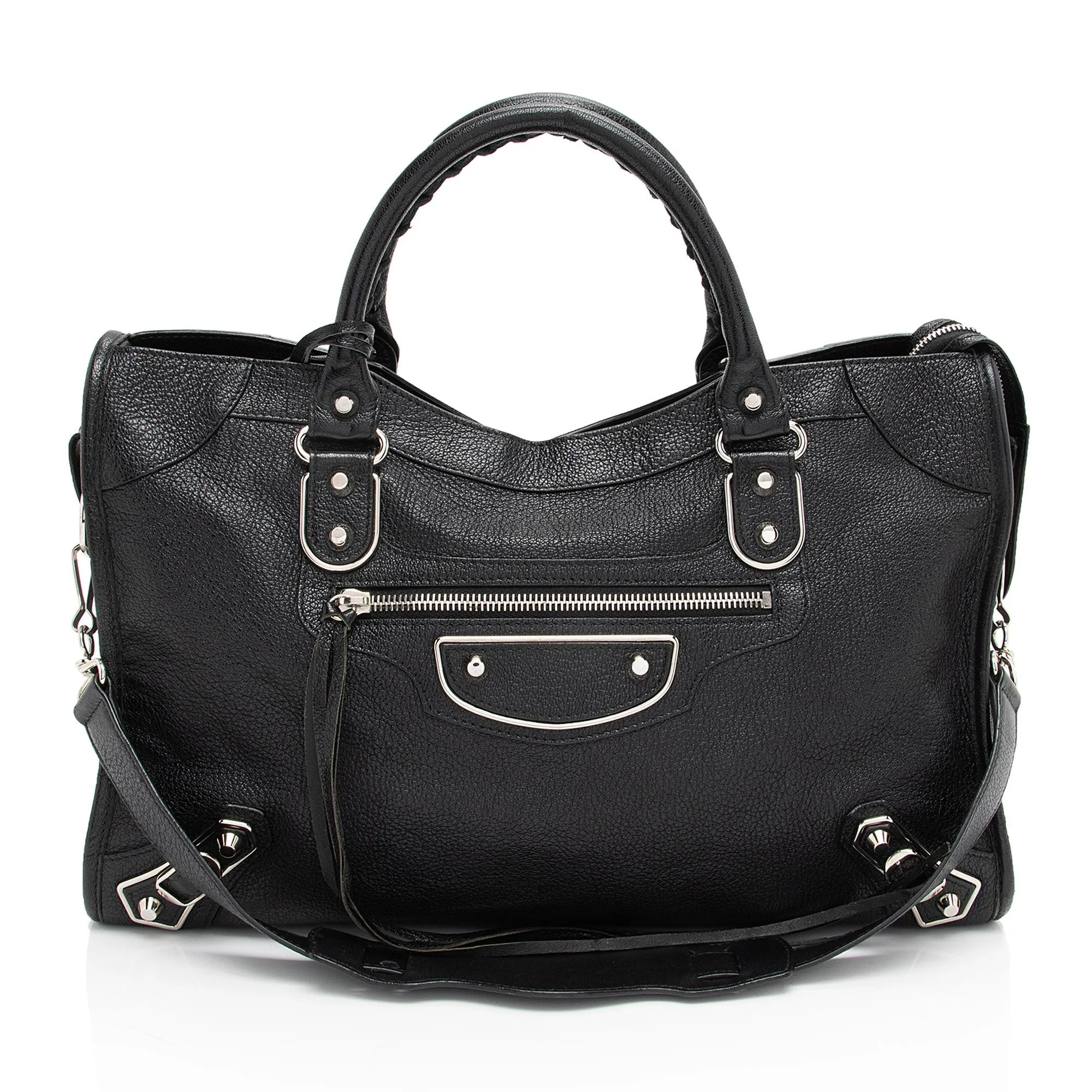 Balenciaga Metallic Agneau Edge City Satchel