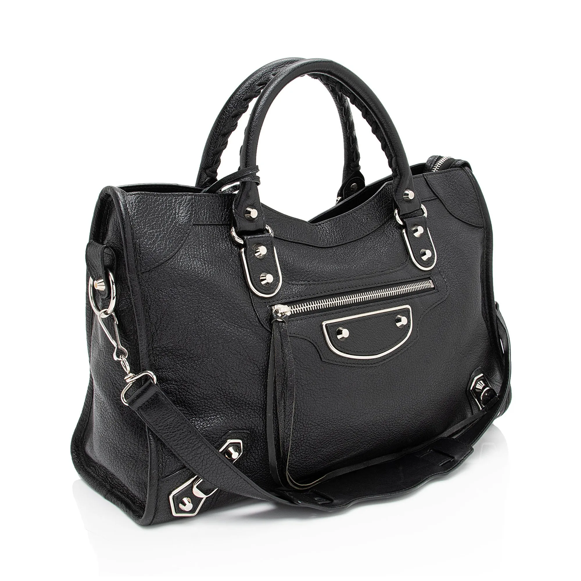 Balenciaga Metallic Agneau Edge City Satchel