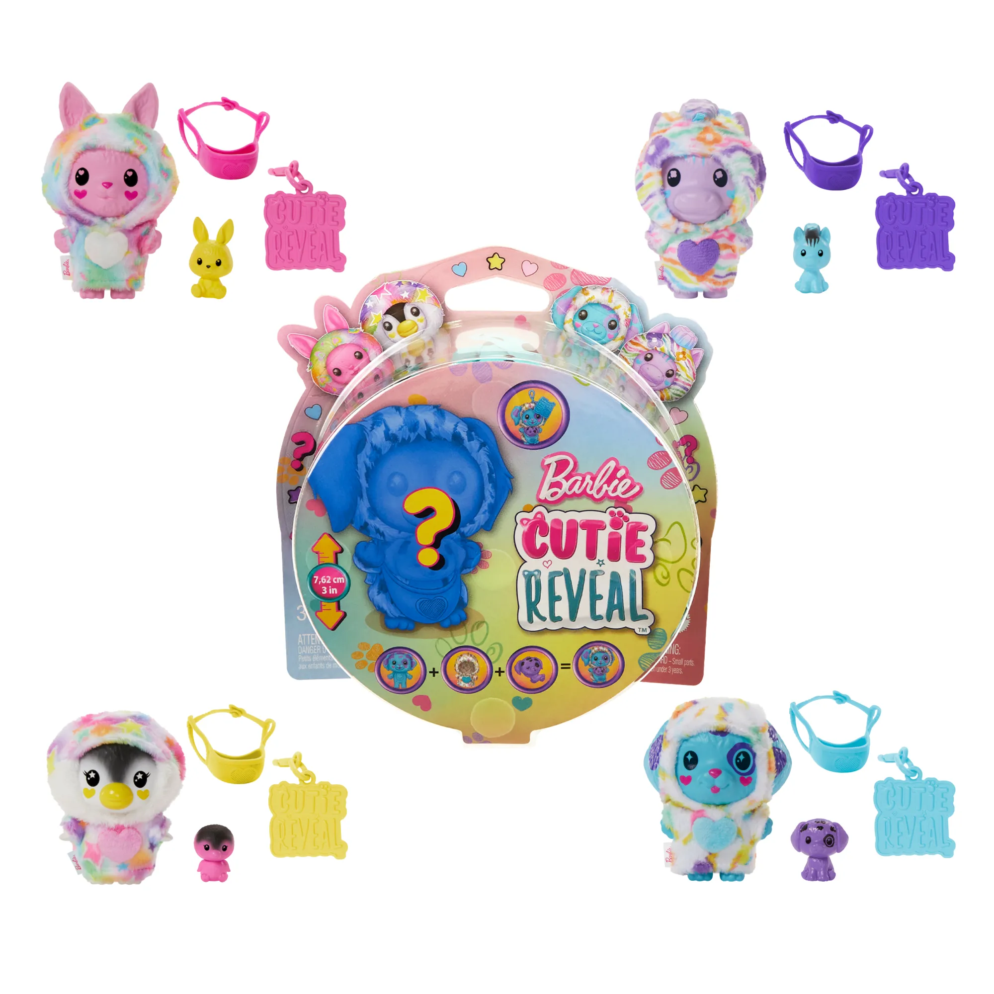 Barbie Cutie Reveal Color Dream-Themed Pet & Accessories With 5 Surprises including Mini Pet, Color Change & Clip