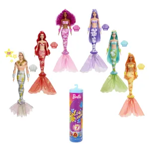 Barbie Doll, Color Reveal Rainbow Mermaid Series With Fin, Cuffs And Crown