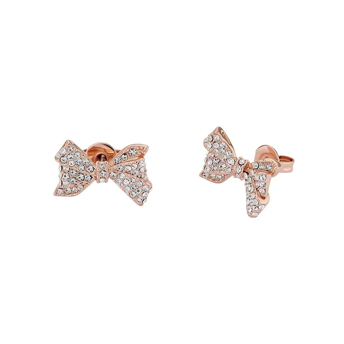 Barseta Crystal Bow Stud Earring Rose Gold