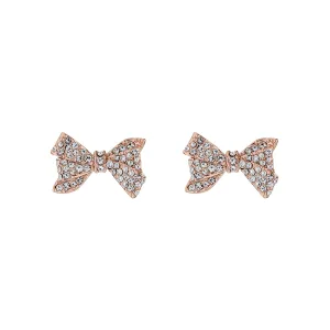 Barseta Crystal Bow Stud Earring Rose Gold