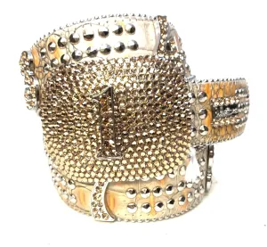 b.b. Simon "Gold Numbers" Studded Crystal Belt