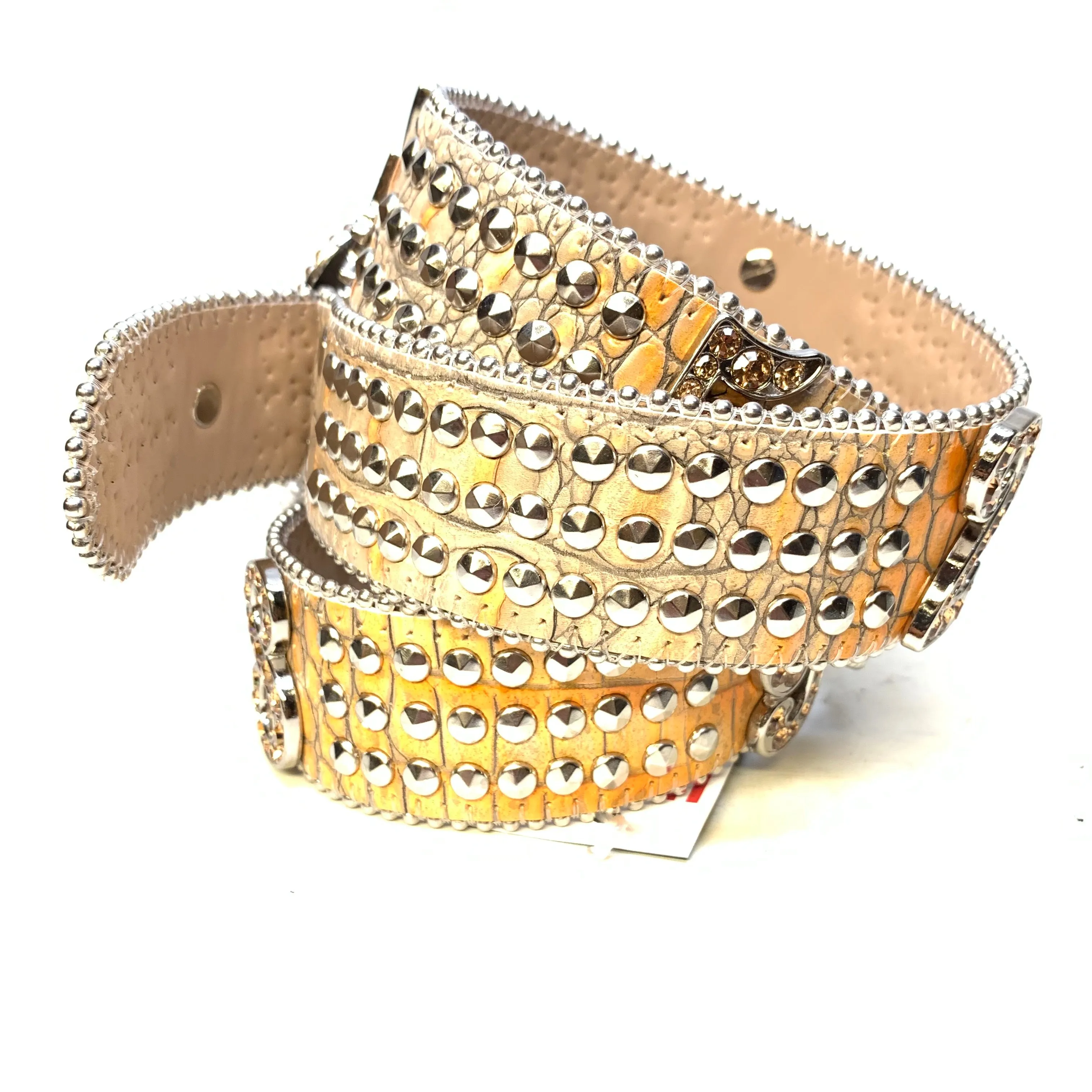 b.b. Simon "Gold Numbers" Studded Crystal Belt