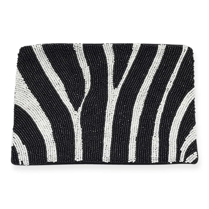 Beaded Clutch | Zebra