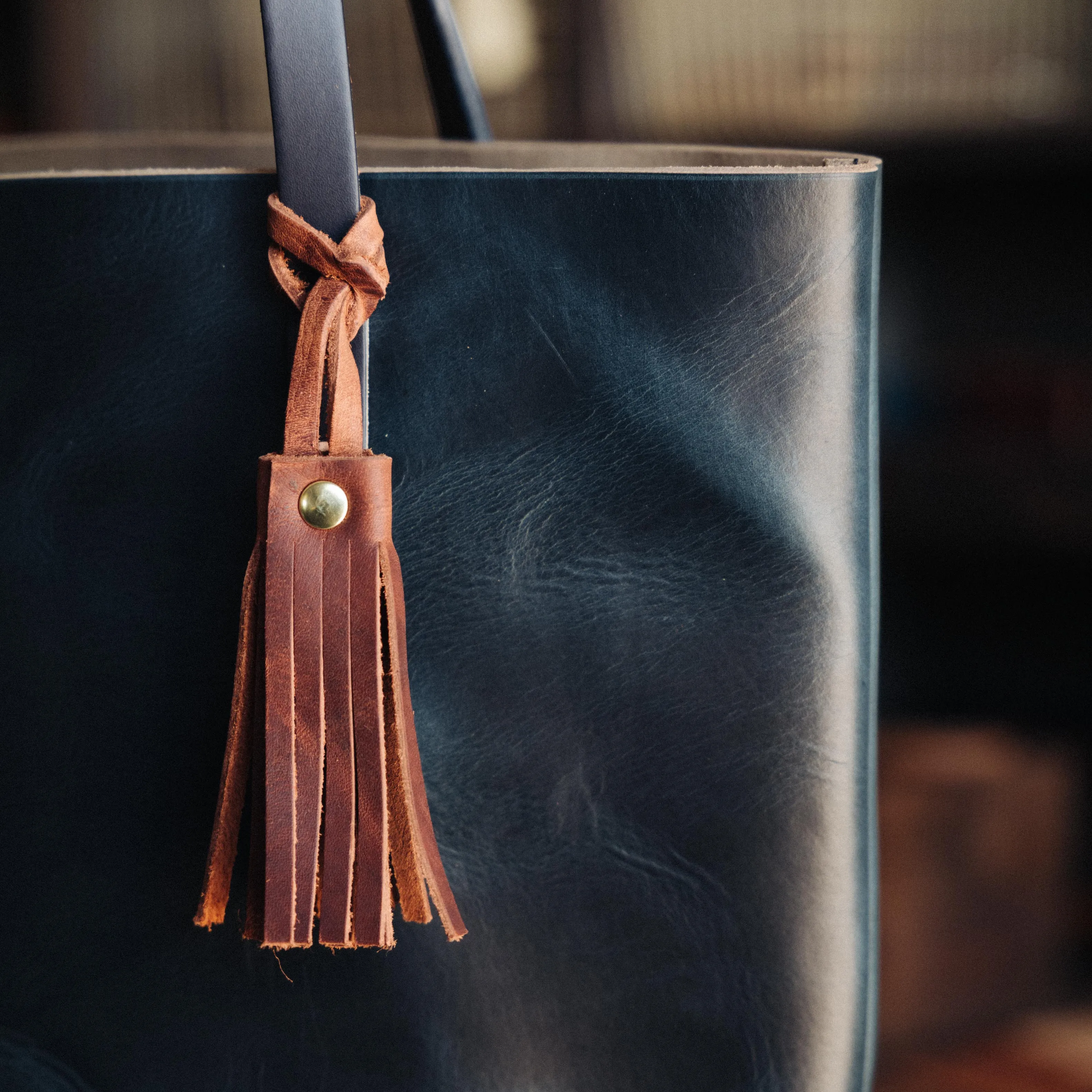 Beige Bison Leather Tassel