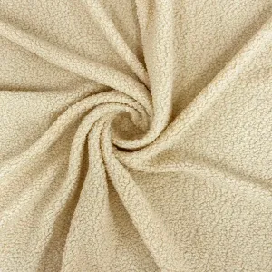 Beige Terry Knit Faux Wool Boucle Fabric