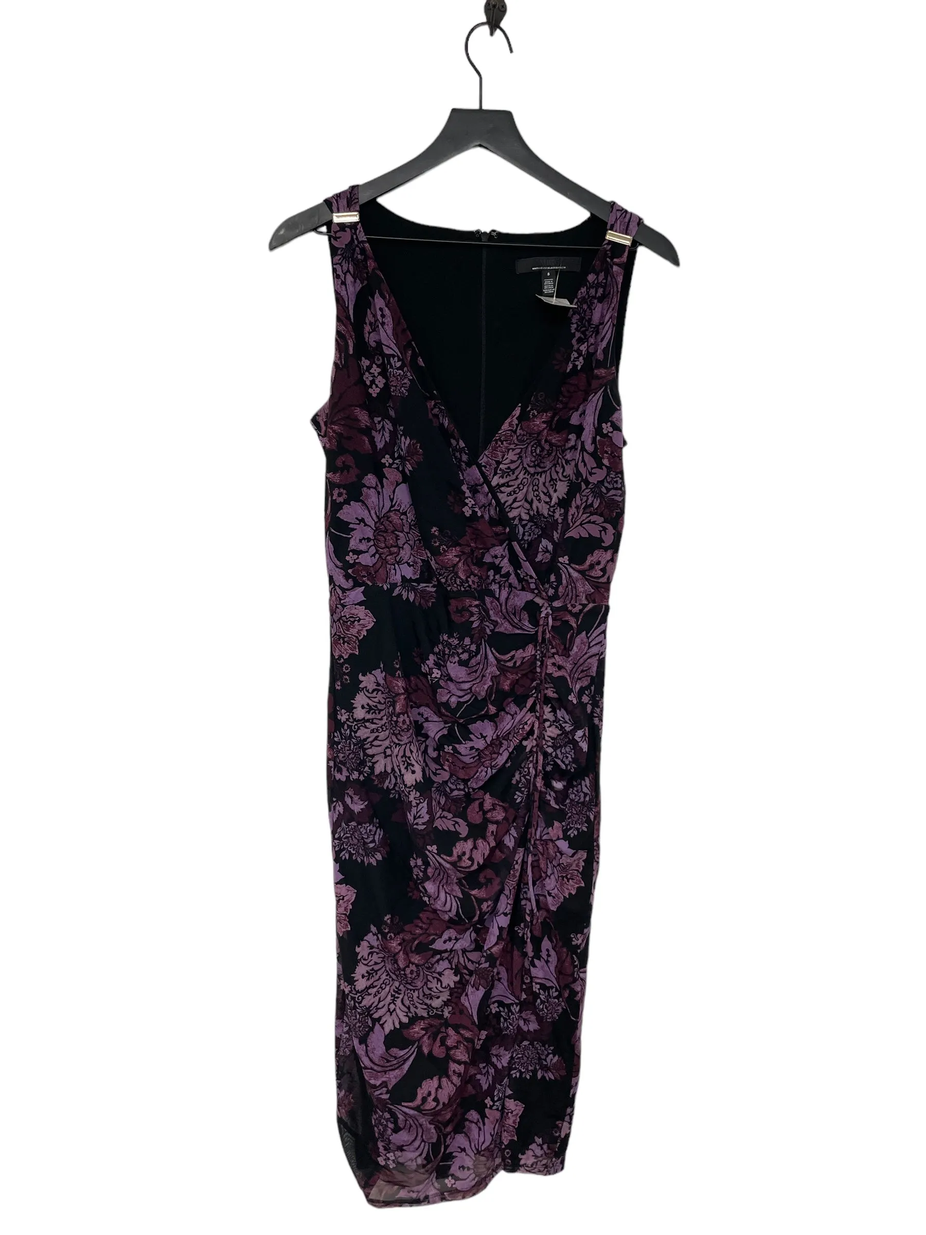 Black & Purple Dress Party Midi White House Black Market, Size M