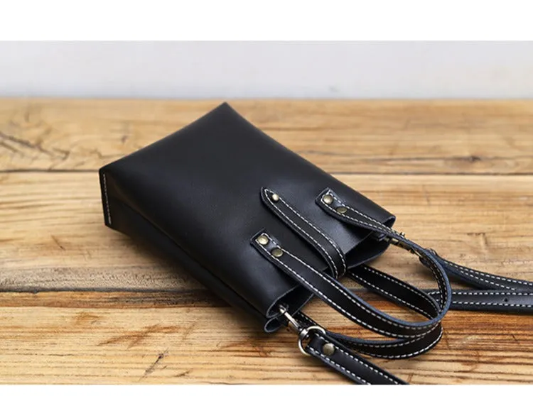 Black LEATHER Small Cute HandBag WOMEN SHOULDER BAG Small Crossbody Purse FOR WOMEN