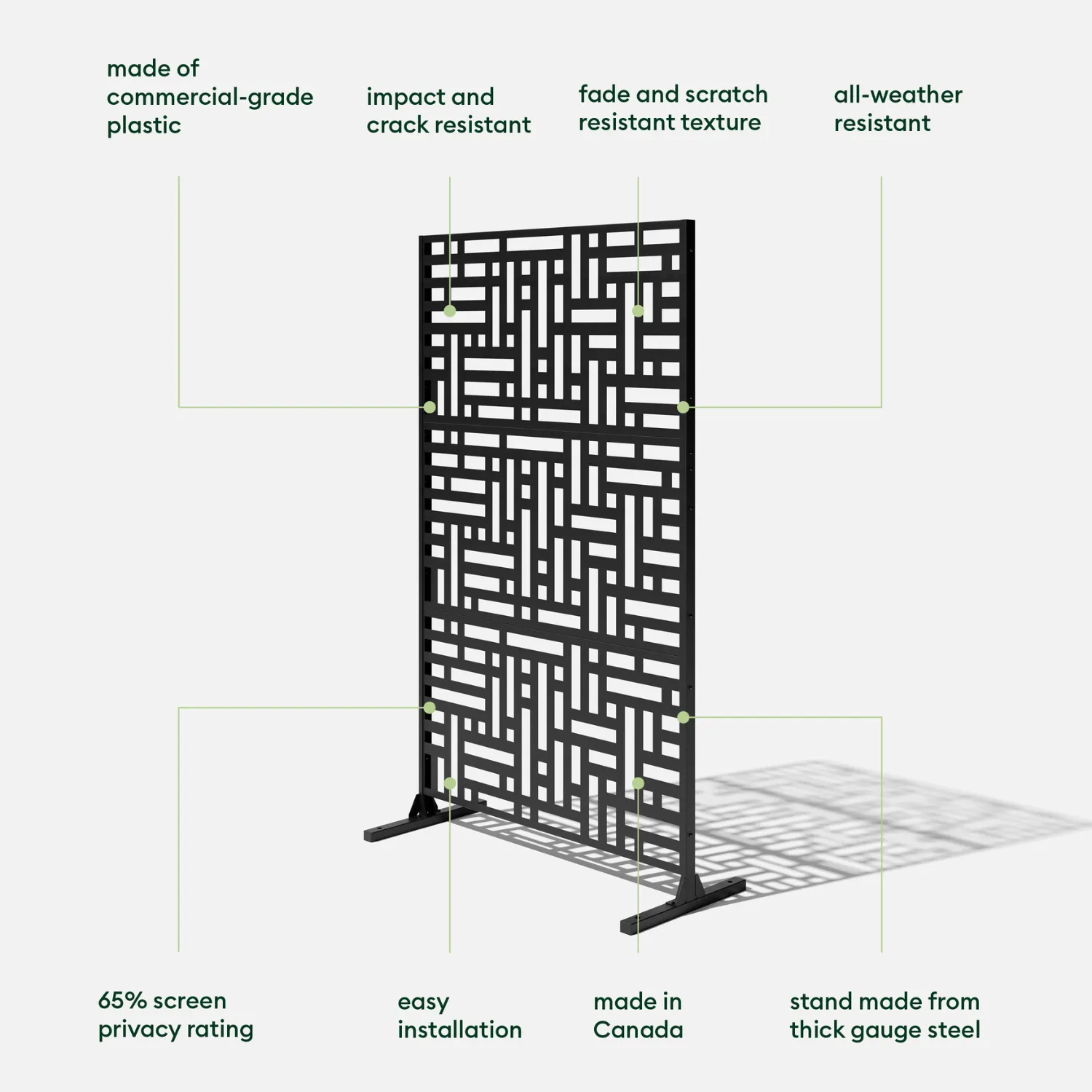 Blocks Polypropylene 3 Piece Privacy Screen