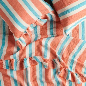 Candy Stripe 100% Linen Flat Sheet