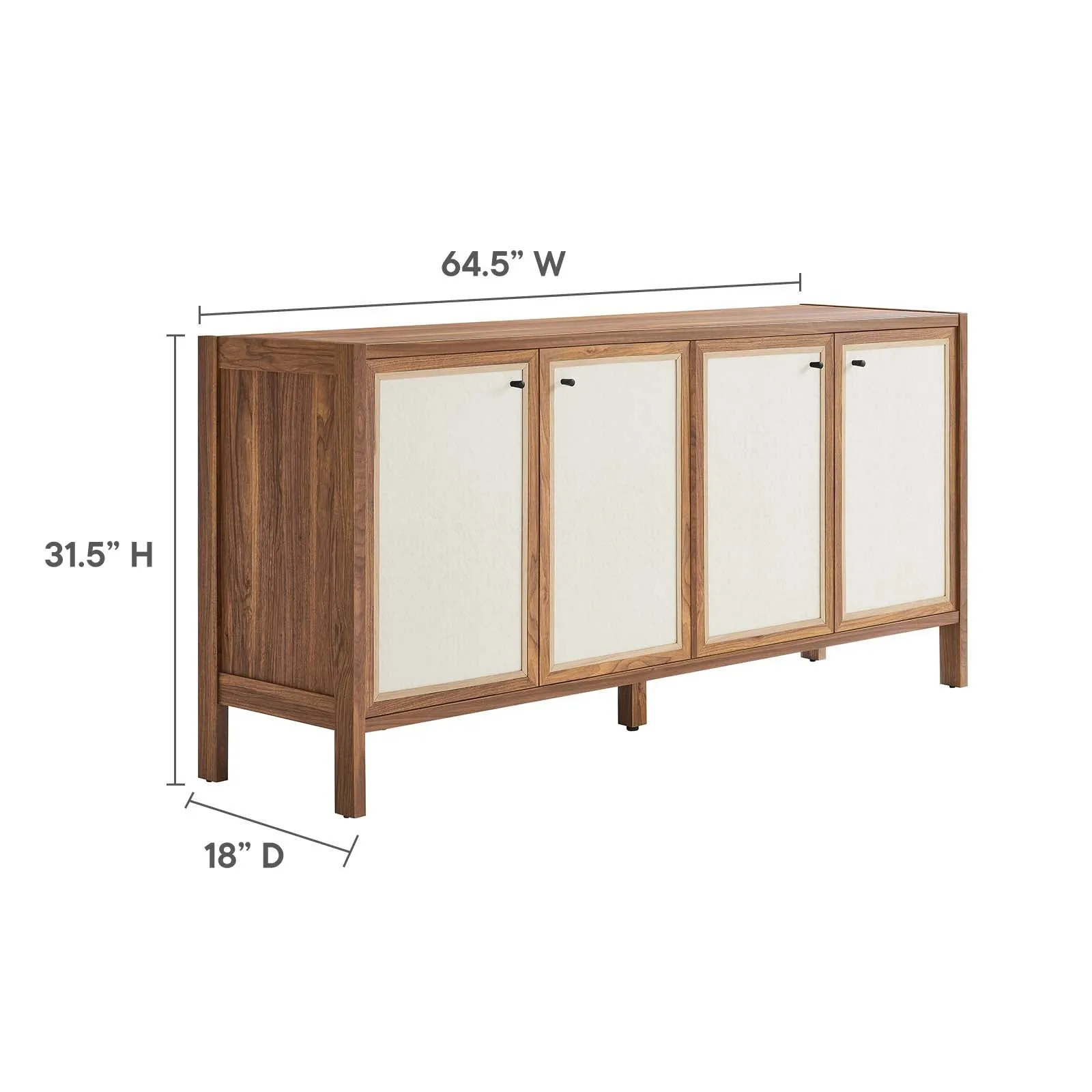 Capri 65" Wood Grain Sideboard Storage Cabinet by Modway