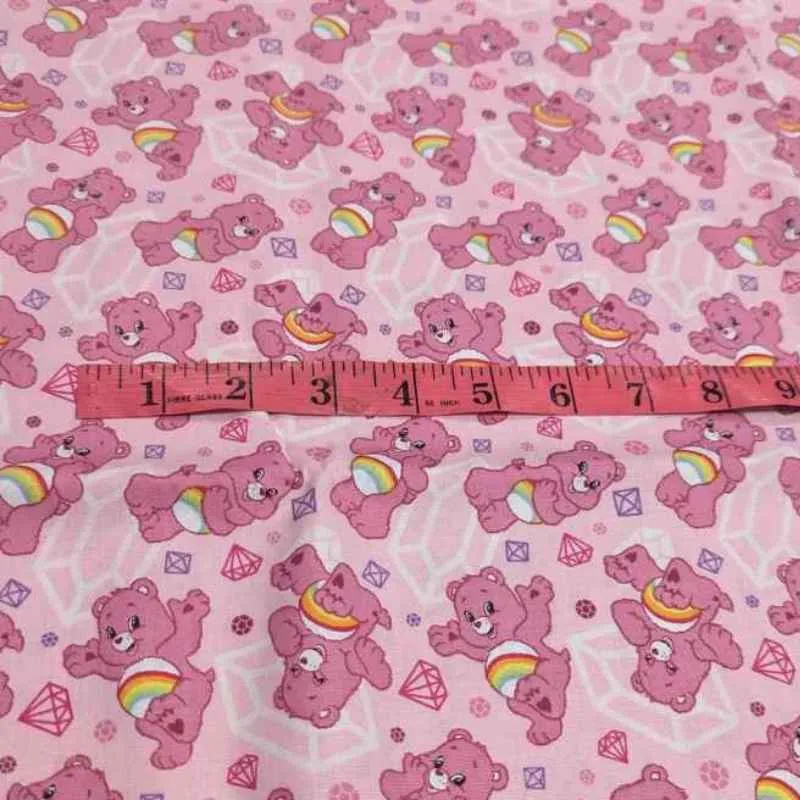 Care Bears on Pink Cotton Print