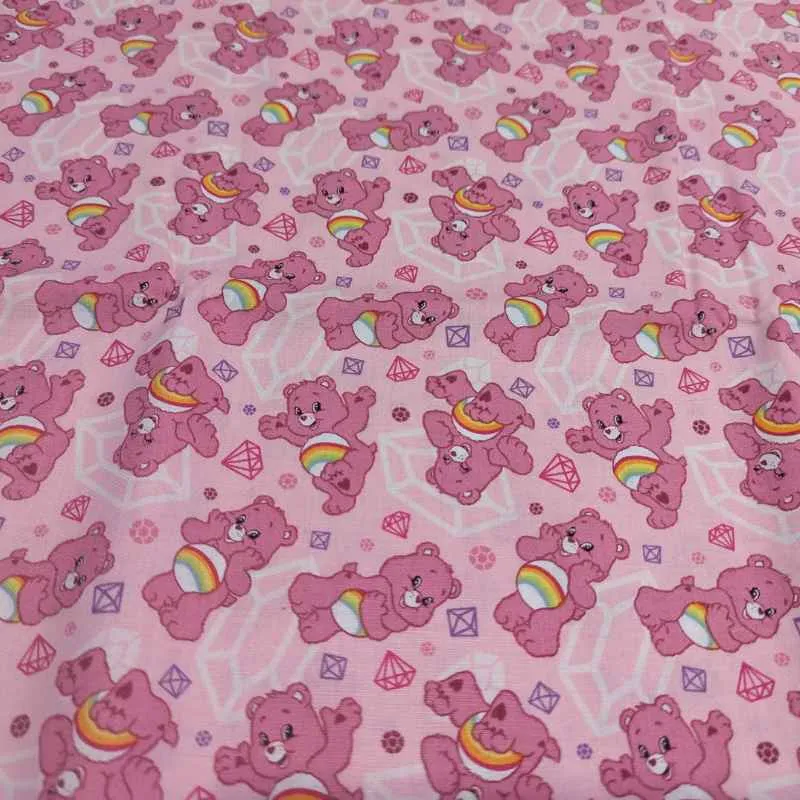 Care Bears on Pink Cotton Print