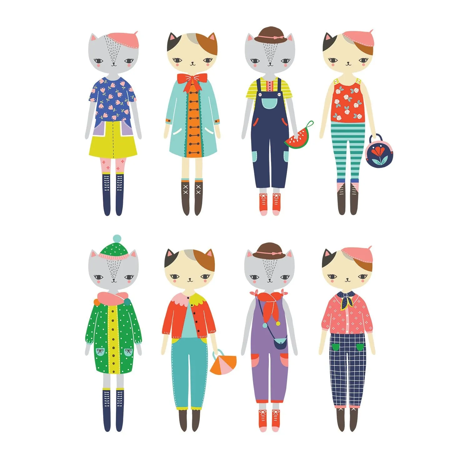 Cat Fashion Magnetic Dress Up