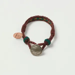 Chamula Horsehair Concho Bracelet - Brown/Emerald