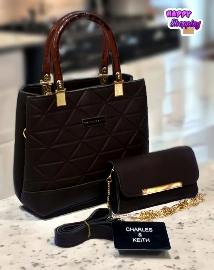 Charles & Keith Cross Body Bag Master Quality 2-in-1 Premium Quality (Chocolate)