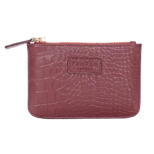 Chelsea Coin Purse Croc Wine