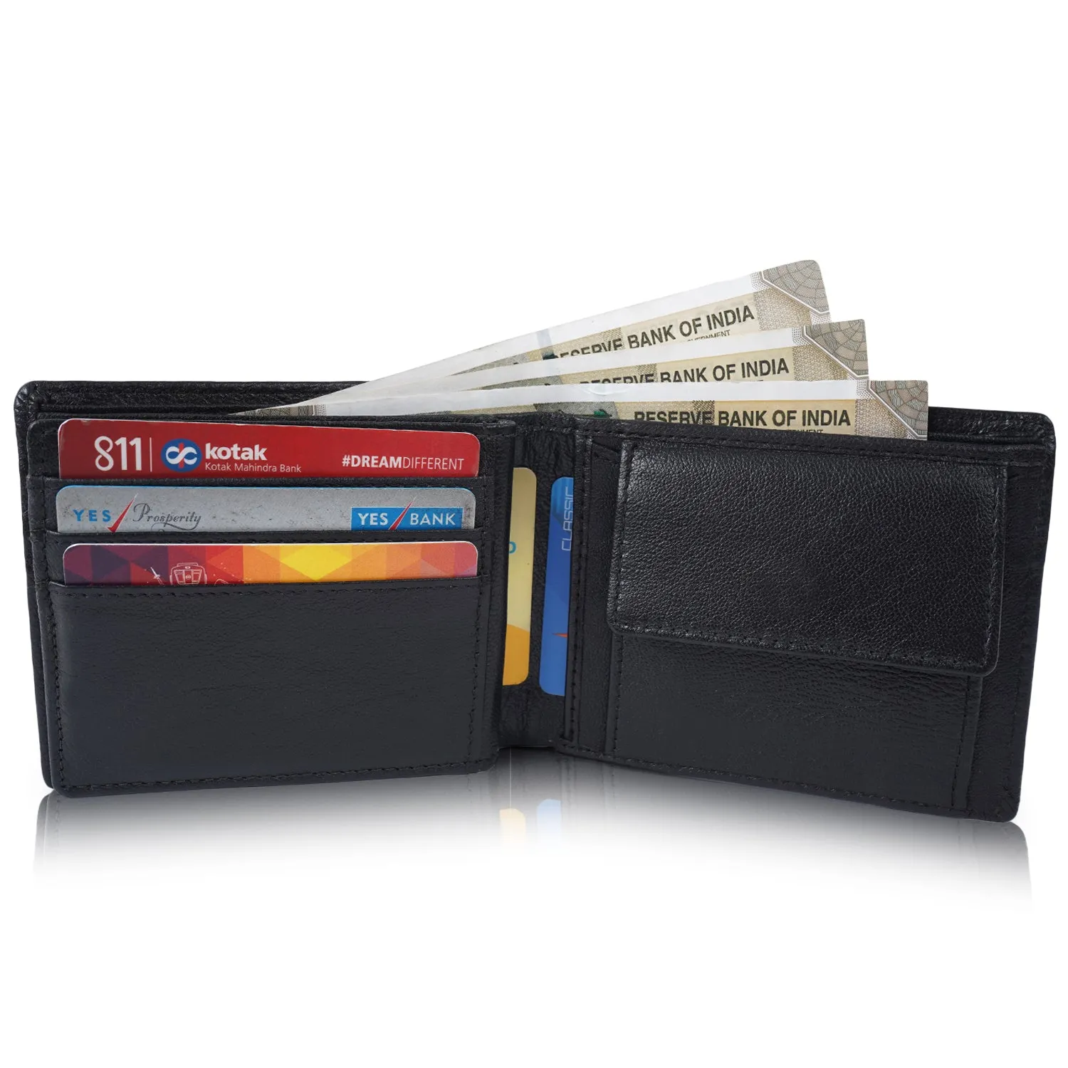 CIMONI Genuine Leather Nappa men wallet Black