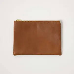 Cognac Cypress Medium Zip Pouch