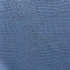 Denim Blue Crocodile Vinyl Fabric