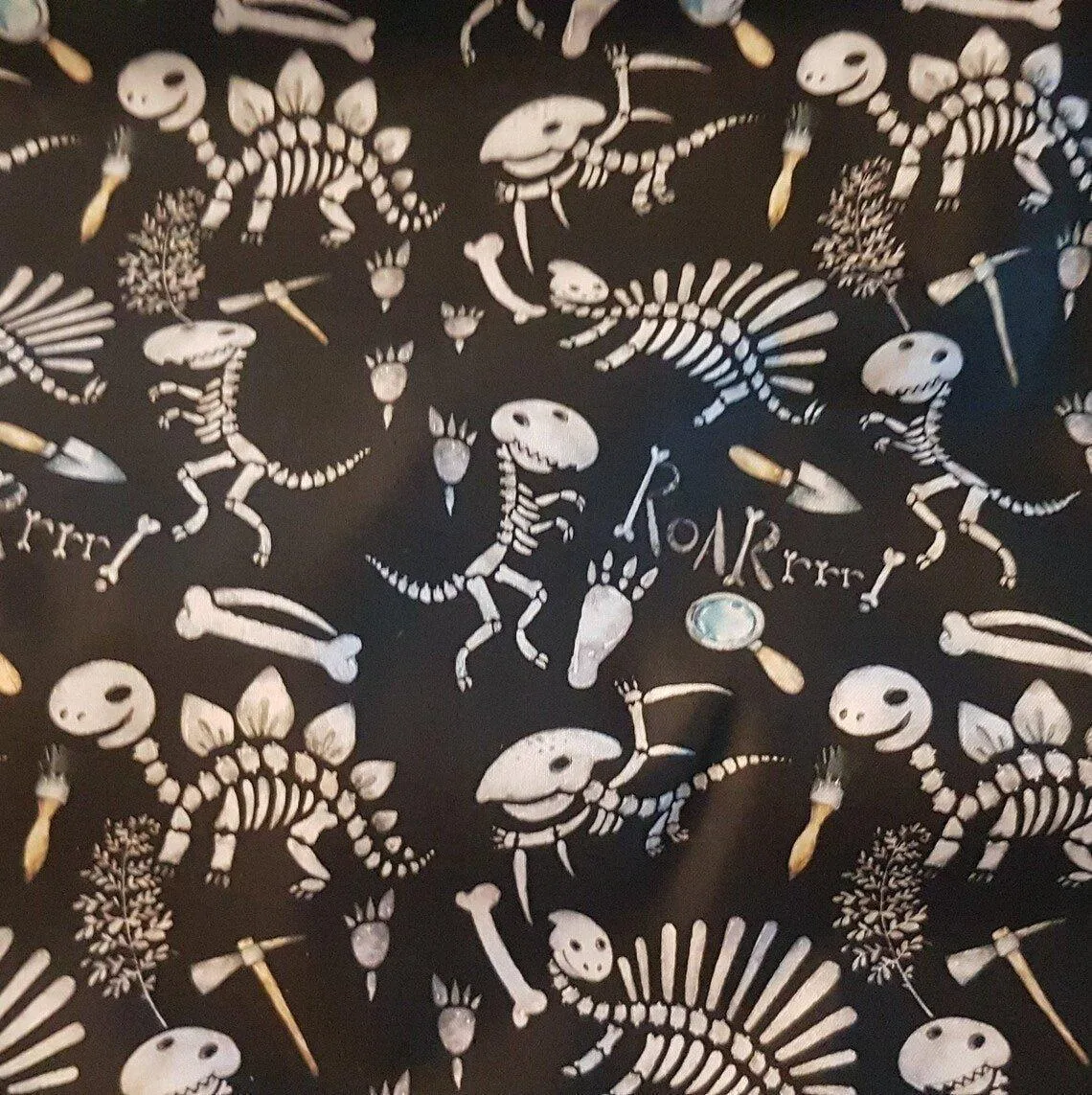 Dinosaur Fabric, Skeleton Fabric, ZoZo Designs