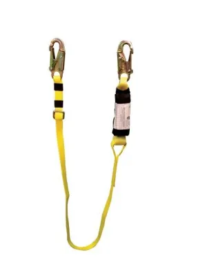 EA Lanyard - 6 ft. Adjustable Single or Twin Leg, Zorber Pack, Snap Hooks