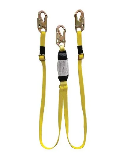 EA Lanyard - 6 ft. Adjustable Single or Twin Leg, Zorber Pack, Snap Hooks