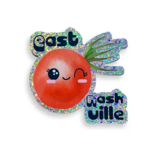 East Nashville Tomato Glitter Sticker